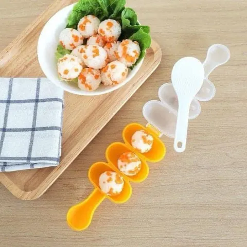Combo Dụng Cụ Lắc Cơm Viên Kèm Thìa Đong - Bộ 5 Thìa Đong Gia Vị và Dầu Ăn cho Bé Tập Ăn Dặm, Dụng Cụ Tạo Hình Cơm Tròn Xinh