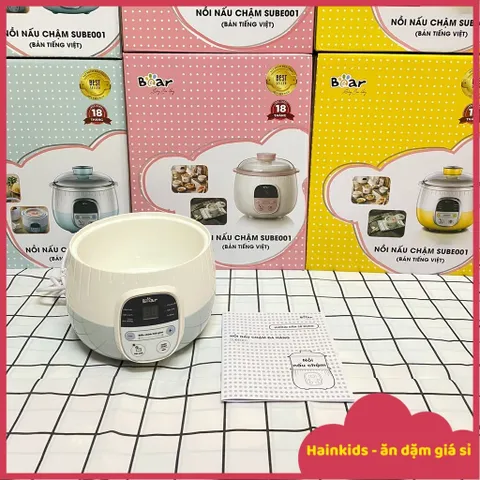 Nắp và Xửng Hấp Thố Sứ cho Nồi Nấu Chậm Bear 0.8L - Phụ Kiện Thay Thế Hàng Chính Hãng, Thao Tác Đơn Giản Cho Bữa Ăn Của Bé