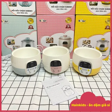 Nắp và Xửng Hấp Thố Sứ cho Nồi Nấu Chậm Bear 0.8L - Phụ Kiện Thay Thế Hàng Chính Hãng, Thao Tác Đơn Giản Cho Bữa Ăn Của Bé