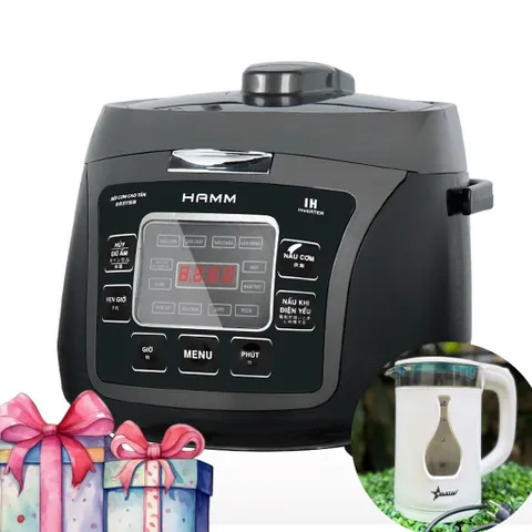 Nồi Cơm Điện Cao Tần HAMM HRC-1591IH (1.8L) - Thiết Kế Sang Trọng, Đa Chức Năng Nấu Cơm, Cháo, Ủ Ấm, Hàng Chính Hãng