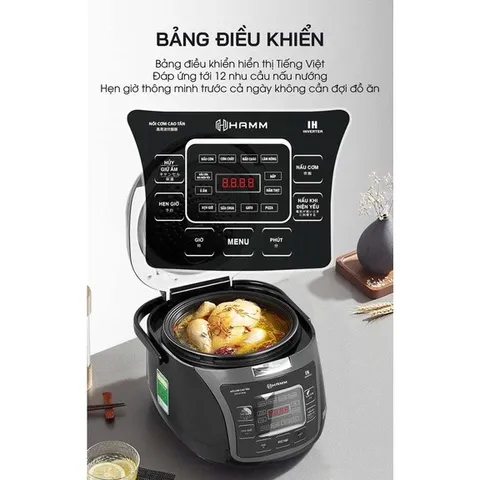 Nồi Cơm Điện Cao Tần HAMM HRC-1591IH (1.8L) - Thiết Kế Sang Trọng, Đa Chức Năng Nấu Cơm, Cháo, Ủ Ấm, Hàng Chính Hãng