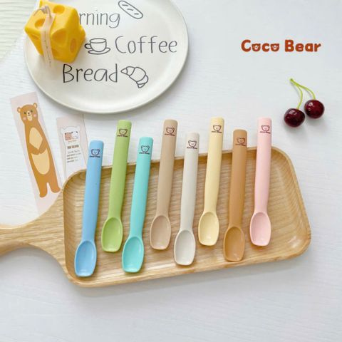 Thìa Tập Ăn Dặm Silicone Coco Bear - Thìa Siêu Mềm An Toàn Cho Bé, Thiết Kế Dễ Dàng Sử Dụng, Không Chứa BPA