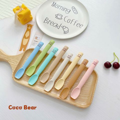 Thìa Tập Ăn Dặm Silicone Coco Bear - Thìa Siêu Mềm An Toàn Cho Bé, Thiết Kế Dễ Dàng Sử Dụng, Không Chứa BPA