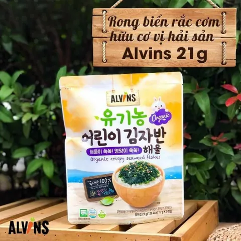Rong Biển Rắc Cơm Hữu Cơ Alvin Hàn Quốc - Snack Cho Bé Ăn Dặm Từ 7 Tháng - Tinh Bột Protein Cao, Gói 21g