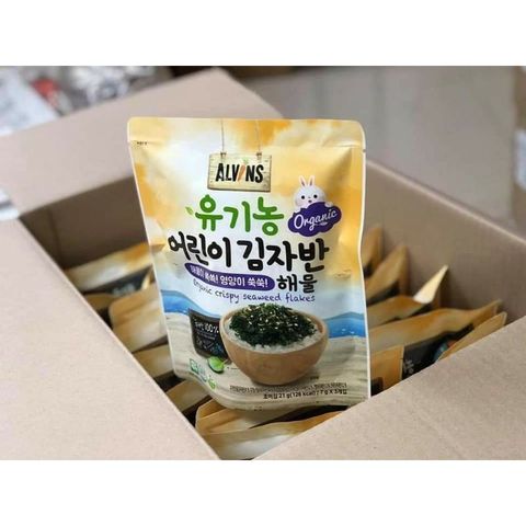 Rong Biển Rắc Cơm Hữu Cơ Alvin Hàn Quốc - Snack Cho Bé Ăn Dặm Từ 7 Tháng - Tinh Bột Protein Cao, Gói 21g
