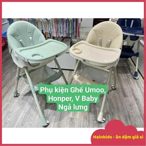 Phụ Kiện Ghế Ăn Dặm Umoo UM-05117/ UM-05145 - Ghế Ngả Lưng, Gấp Gọn, Có Bánh, Thay Thế An Toàn Cho Bé