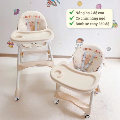 Phụ Kiện Ghế Ăn Dặm Umoo UM-05117/ UM-05145 - Ghế Ngả Lưng, Gấp Gọn, Có Bánh, Thay Thế An Toàn Cho Bé