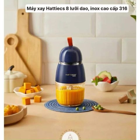 Phụ Kiện Thay Thế Máy Xay Hattiecs 8 Lưỡi - Cối Thủy Tinh, Da.o Xay, Nắp Máy Xay Chính Hãng Tiện Lợi Cho Mẹ và Bé