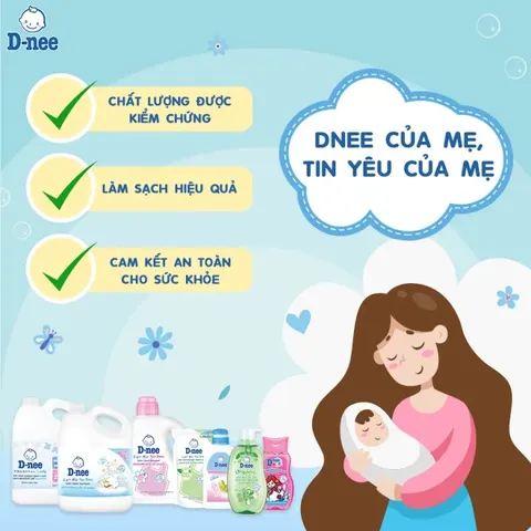 Nước Giặt Quần Áo Trẻ Em D-nee Hồng - Nước Giặt Xả 2 In 1 Dnee Chính Hãng - Can 3L, Hàng Chuẩn Đại Thịnh