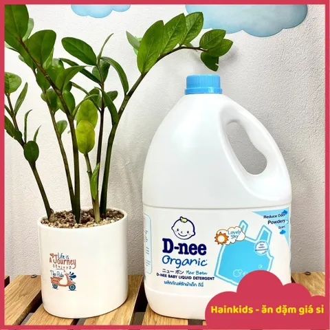 Nước Giặt Quần Áo Trẻ Em D-nee Xanh Dương - Lovely Sky - Nước Giặt Xả 2 in 1 Dnee Chính Hãng - Can 3L, túi 600ml