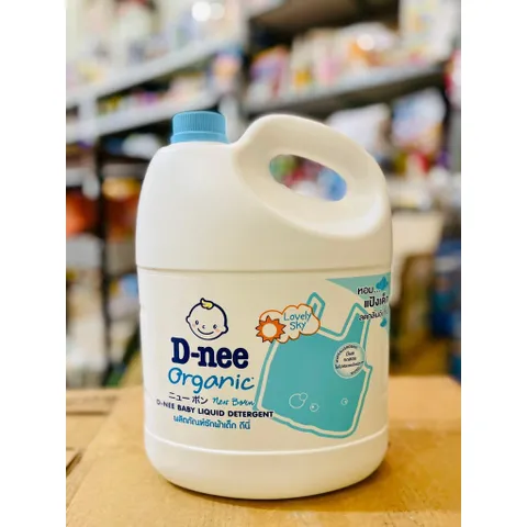 Nước Giặt Quần Áo Trẻ Em D-nee Xanh Dương - Lovely Sky - Nước Giặt Xả 2 in 1 Dnee Chính Hãng - Can 3L, túi 600ml