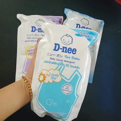 Nước Giặt Quần Áo Trẻ Em D-nee Xanh Dương - Lovely Sky - Nước Giặt Xả 2 in 1 Dnee Chính Hãng - Can 3L, túi 600ml