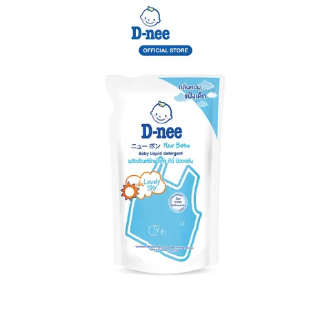 Nước Giặt Quần Áo Trẻ Em D-nee Xanh Dương - Lovely Sky - Nước Giặt Xả 2 in 1 Dnee Chính Hãng - Can 3L, túi 600ml