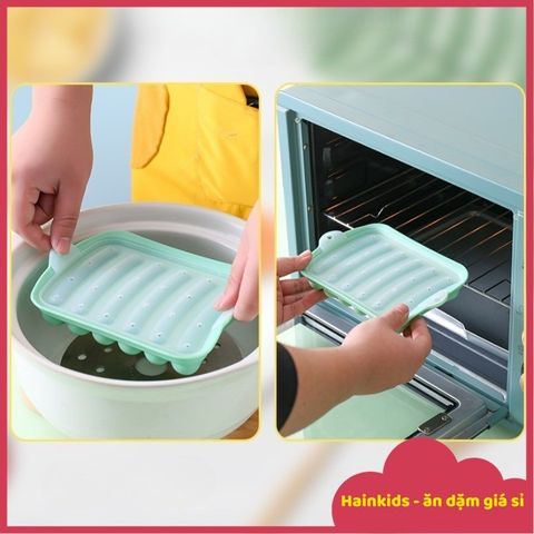 Khuôn Xúc Xích Handmade Silicon Có Nắp - Bộ 6 Cây Làm Đồ Ăn Dặm Cho Bé, An Toàn Chất Xịn, Dễ Dàng Sử Dụng
