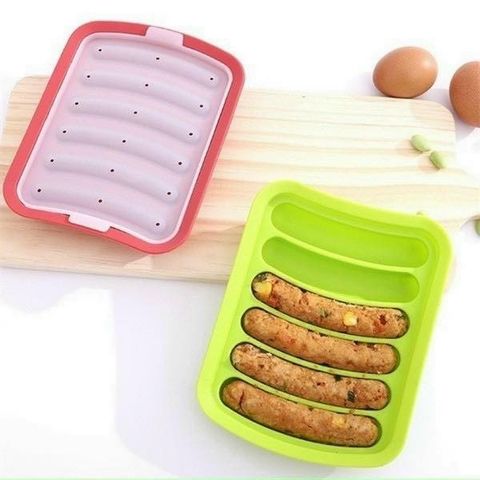 Khuôn Xúc Xích Handmade Silicon Có Nắp - Bộ 6 Cây Làm Đồ Ăn Dặm Cho Bé, An Toàn Chất Xịn, Dễ Dàng Sử Dụng