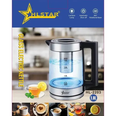Ấm Siêu Tốc HLStar 1.8 Lít - Nấu Nước Nhanh, Có Đèn Báo, Thiết Bị Gia Dụng Tiện Lợi cho Nhà Bếp