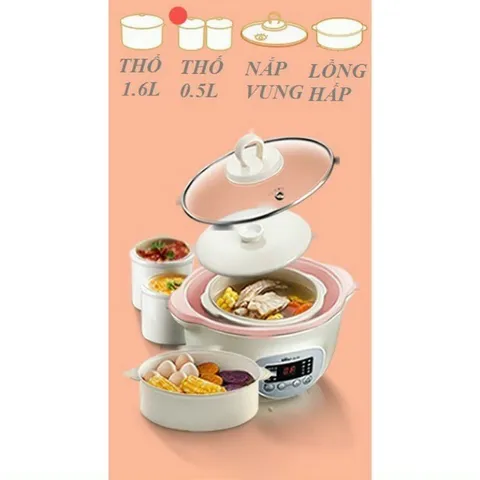 (BẢN MỚI NHẤT) Nồi Nấu Cháo Chậm Bear 1l6, Nồi Nấu Cháo Cho Bé, Ninh Hầm, Chưng Yến, Nấu Canh Cho Cả Gia đình