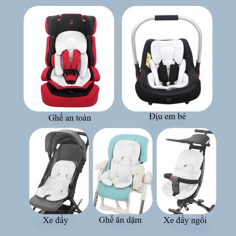 Thảm Lót Bông 2 Mặt Thoáng Khí - Đệm êm ái Dùng Cho Xe Đẩy, Ghế Ăn Dặm, Ghế An Toàn Xe Ô Tô - Dễ Dàng Vệ Sinh