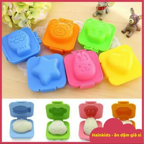 Set 8 hoặc 6 khuôn Bento Doremon & Doremi - Khuôn làm cơm ép, đậu hũ non cho bé ăn dặm, món ăn thú vị cho trẻ em
