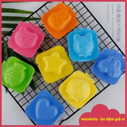 Set 8 hoặc 6 khuôn Bento Doremon & Doremi - Khuôn làm cơm ép, đậu hũ non cho bé ăn dặm, món ăn thú vị cho trẻ em