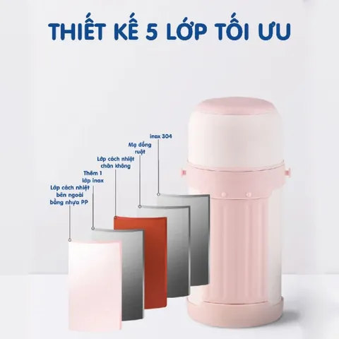 Bình ủ cháo giữ nhiệt TEDEMEI 530ml - Bình giữ ấm món ăn, canh, soup tiện lợi, an toàn và không rỉ nước