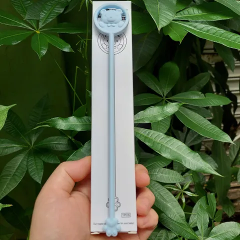 Que Khuấy Sữa Silicon Hình Gấu Đổi Màu Theo Nhiệt Độ - Dụng Cụ Pha Sữa An Toàn Cho Bé, Thiết Kế Đáng Yêu, Không Chứa BPA