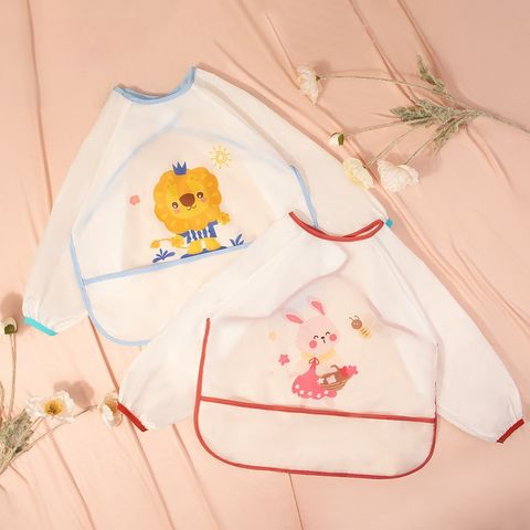 Yếm Dài Tay Chống Thấm Nước Cho Bé - Yếm Ăn Dặm Hoạt Hình Dễ Thương, Giúp Bé Vẽ Màu Nước, Chơi Đất Nặn và Thủ Công