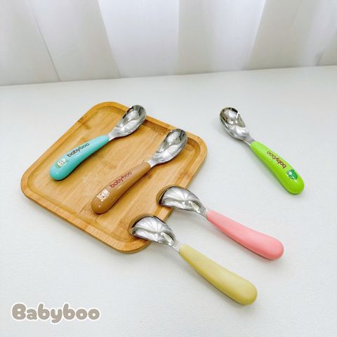 Thìa Tập Ăn Dặm Inox Babyboo - Muỗng Tập Ăn Chống Trơn Dành Cho Bé Từ 8 Tháng, Nhiều Màu Sắc An Toàn và Bền Bỉ