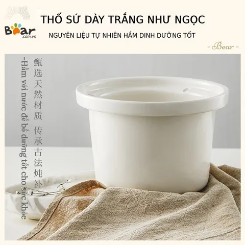 (THANH LÝ) Nồi Sứ Bear 1l5 Dùng Cho Các Model SB-NNC15, DDG-E15H1, E15K2, Nồi Sứ Thay Thế Truyền Nhiệt Trực Tiếp 1,5 Lít