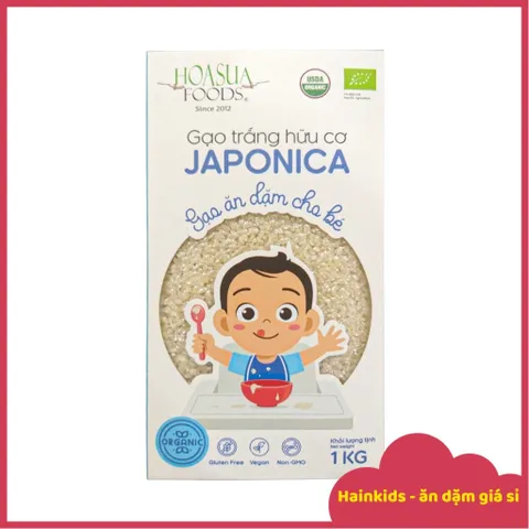 Gạo Japonica/Gạo ST25 Hữu Cơ Organic Cao Cấp, Gạo Nhật Cho Bé Ăn Dặm 1kg - Date T2/2026