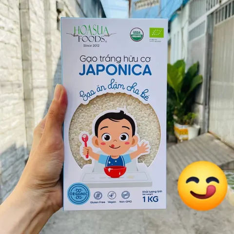 Gạo Japonica/Gạo ST25 Hữu Cơ Organic Cao Cấp, Gạo Nhật Cho Bé Ăn Dặm 1kg - Date T2/2026