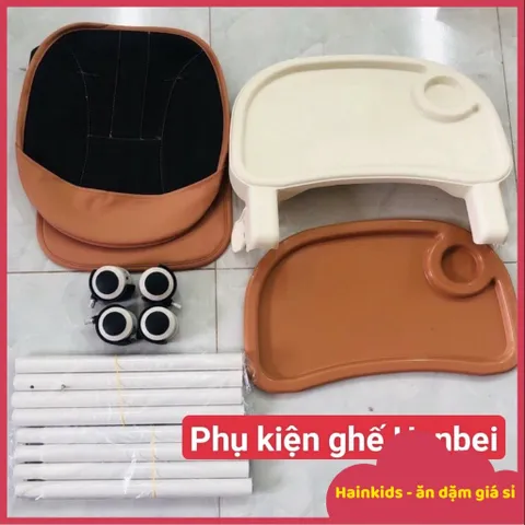 Phụ Kiện Ghế Ăn Dặm Hanbei - Mặt Bàn, Chân Sắt, Bánh Xe Gác Chân Đế Nhựa - Tiện Lợi Cho Mẹ Dùng Tại Nhà