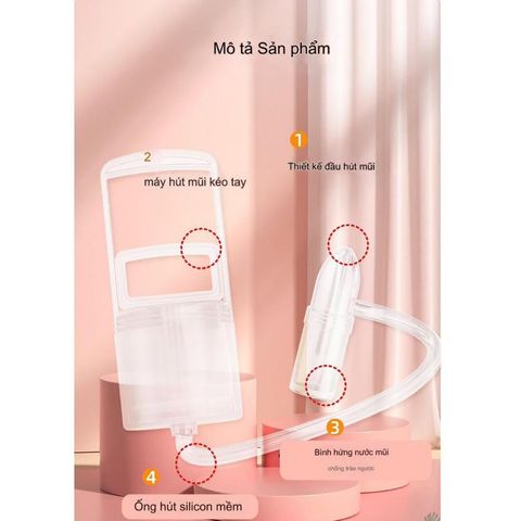 Dụng Cụ Hút Mũi Nasal Kéo Tay Cao Cấp - Lực Hút Mạnh, An Toàn Cho Bé, Nhựa Nguyên Sinh, Dễ Sử Dụng