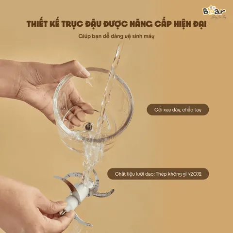Máy Xay Bear 0.6L Cối Thủy Tinh QSJ-D02Q1 - Máy Xay Ăn Dặm Cao Cấp Cho Bé - Đồ Gia Dụng Bếp Thông Minh, Bảo Hành 18 Tháng