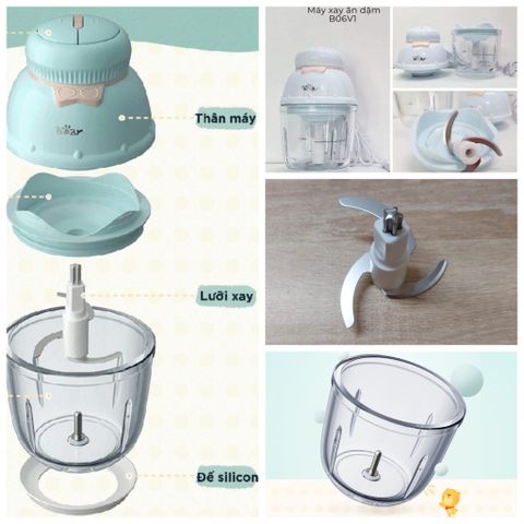 Phụ Kiện Máy Xay Sinh Tố Bear QSJ-C02K1 - Cối Thủy Tinh 0.6L, Lưỡi Dao Inox, Công Suất 200W, Thiết Kế Tháo Rời Dễ Dàng Vệ Sinh