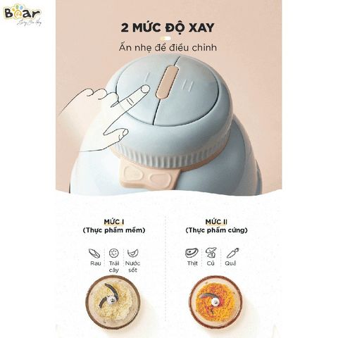 Phụ Kiện Máy Xay Sinh Tố Bear QSJ-C02K1 - Cối Thủy Tinh 0.6L, Lưỡi Dao Inox, Công Suất 200W, Thiết Kế Tháo Rời Dễ Dàng Vệ Sinh