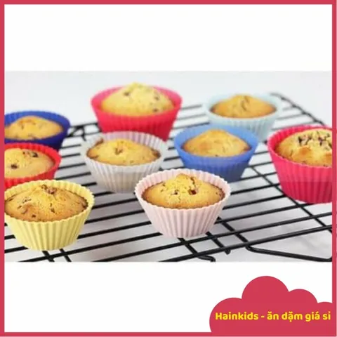 Khuôn Silicon Làm Bánh Cupcake & Muffin - Chịu Nhiệt 230°C, Dễ Dàng Vệ Sinh, An Toàn Cho Bé, Dùng Được Trong Lò Nướng & Lò Vi Sóng