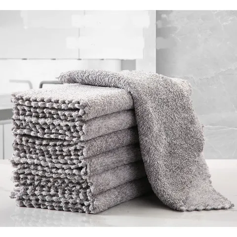 Khăn Lau Nhà Bếp Bambo Microfiber Thấm Hút, Đa Năng Thích Hợp Lau Chén Đĩa, Nhà Tắm, Siêu Thấm, Giá Rẻ, Mềm Mại, Không Tĩnh Điện