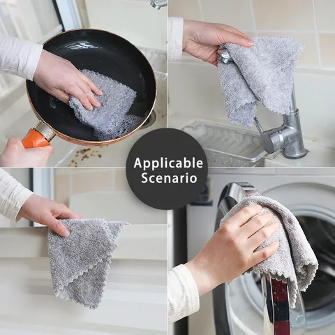 Khăn Lau Nhà Bếp Bambo Microfiber Thấm Hút, Đa Năng Thích Hợp Lau Chén Đĩa, Nhà Tắm, Siêu Thấm, Giá Rẻ, Mềm Mại, Không Tĩnh Điện