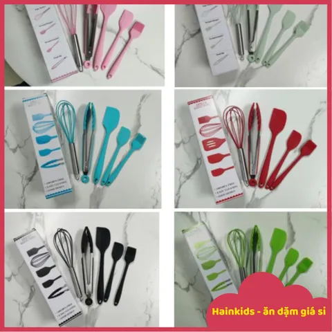 Set Dụng Cụ Làm Bánh 5 Món Silicon Cao Cấp Chịu Nhiệt - Đồ Dùng Bếp An Toàn, Đẹp Mắt Cho Người Mới Bắt Đầu