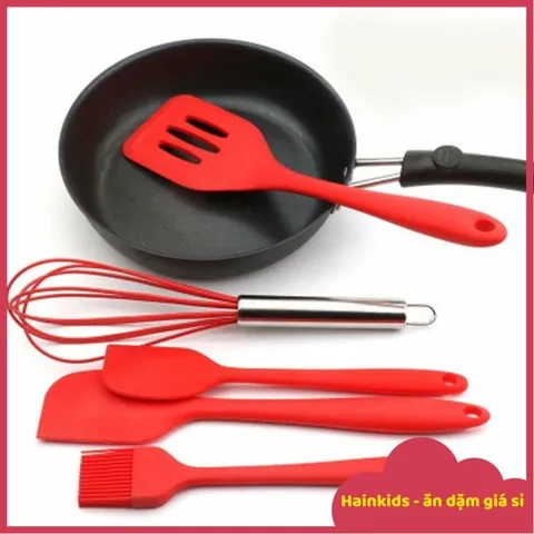 Set Dụng Cụ Làm Bánh 5 Món Silicon Cao Cấp Chịu Nhiệt - Đồ Dùng Bếp An Toàn, Đẹp Mắt Cho Người Mới Bắt Đầu