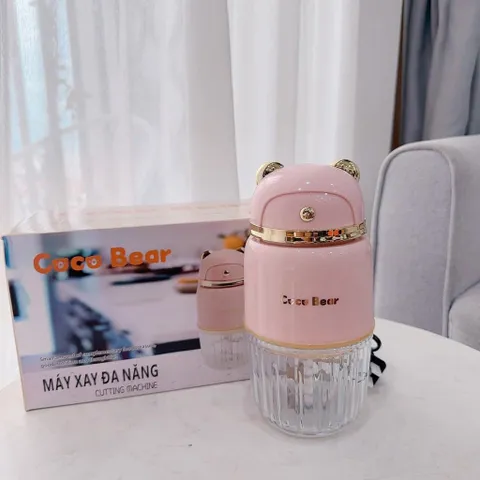 Máy Xay Coco Bear 8 Lưỡi Đồ Ăn Dặm Cho Bé - Mini Cối Thủy Tinh An Toàn, Dao Thép Không Gỉ, Bảo Hành 18 Tháng