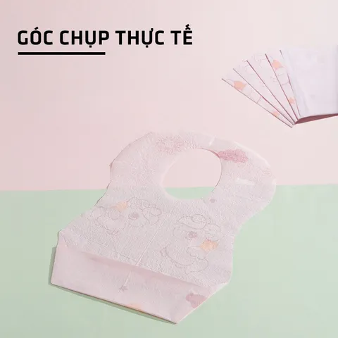 Yếm Ăn Dặm Cho Bé Dùng 1 Lần Bộ 10 Miếng Chất Liệu Vải Không Dệt Chống Thấm Hiệu Quả