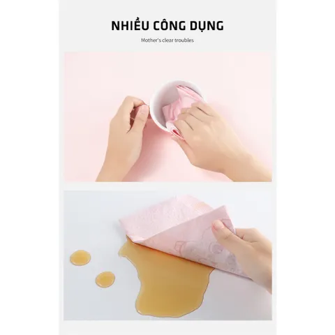Yếm Ăn Dặm Cho Bé Dùng 1 Lần Bộ 10 Miếng Chất Liệu Vải Không Dệt Chống Thấm Hiệu Quả