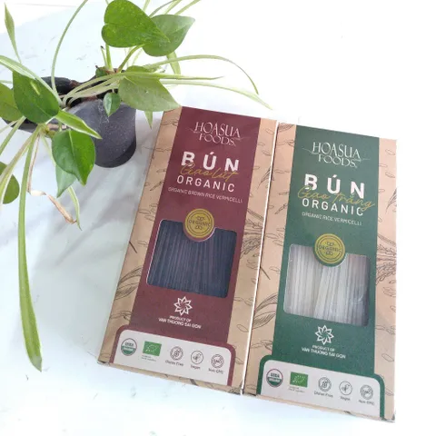 [ Date 12/2025] - Bún Gạo/Phở Hữu Cơ Hoa Sữa - Bún Gạo Trắng Organic 250gr/hộp, Phở ăn Liền Organic 60grx6 Gói Nhỏ