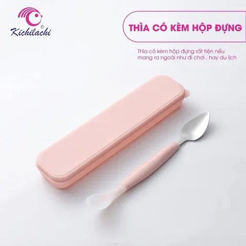 Thìa Nạo Hoa Quả 2 Đầu Cho Bé Tập Ăn Dặm, Kèm Hộp Đựng Vệ Sinh, Tiện Lợi và An Toàn Cho Bữa Phụ - Cocobear