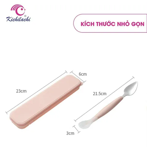Thìa Nạo Hoa Quả 2 Đầu Cho Bé Tập Ăn Dặm, Kèm Hộp Đựng Vệ Sinh, Tiện Lợi và An Toàn Cho Bữa Phụ - Cocobear