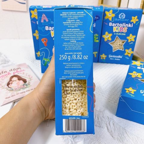 Nui Trứng Hình Ngôi Sao và Chữ Số Bartolini 250g - Mì Ăn Dặm Cho Bé, Xuất Xứ Ba Lan, Dinh Dưỡng Tự Nhiên, Thời Hạn Sử Dụng Đến 2027