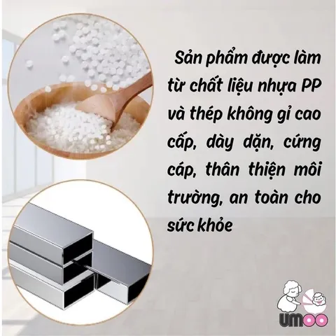 Cây Phơi Đồ Cho Bé Umoo UM-09116, Sào Phơi đồ Inox Gấp Gọn Cho Bé, Cây Phơi đồ Sơ Sinh, Khăn Sữa, áo Quần