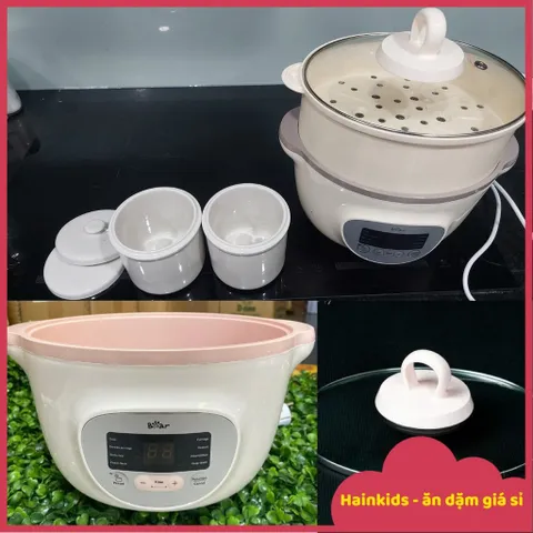 Phụ Kiện Nồi Nấu Chậm Bear 1.6L - Nắp Thủy Tinh Thay Thế Chính Hãng - Dành Cho Bé Ăn Dặm, An Toàn và Tiện Lợi